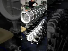 워크 기어 구동 스테인리스 스틸 바디와 PTFE 좌석 웨이퍼 타입 나비 밸브